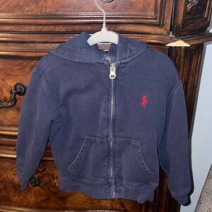 Ralph Lauren Kids Navy Hoodie with Red Logo